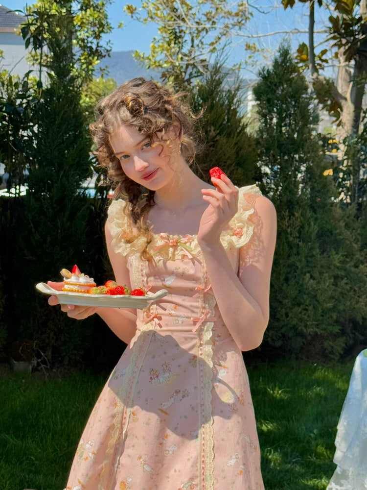 Rose Milk Picnic Dress