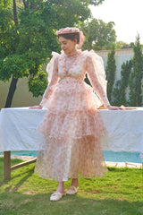 Garden Breeze Tiered Chiffon Dress