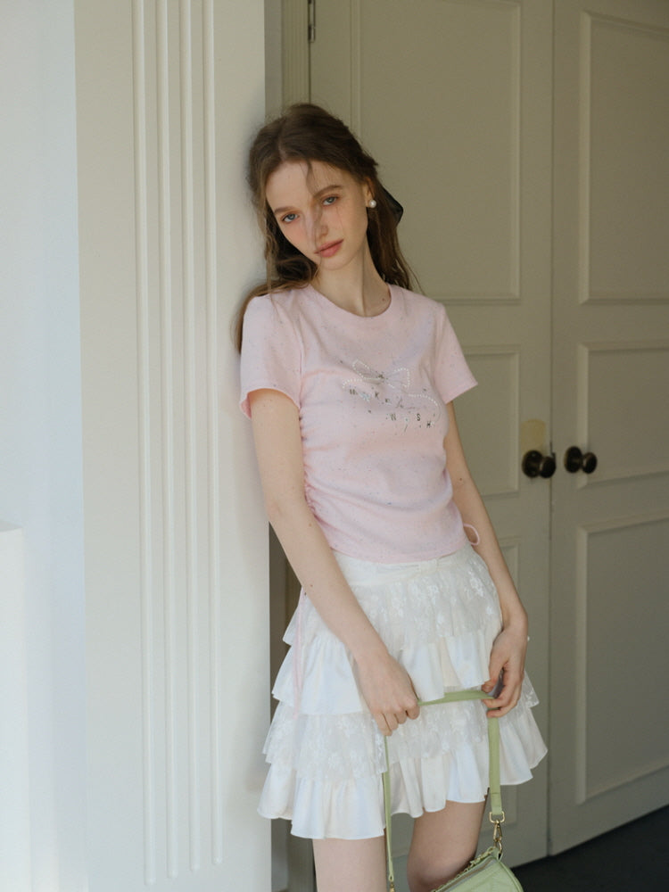 Blush Stardust Bow Tee