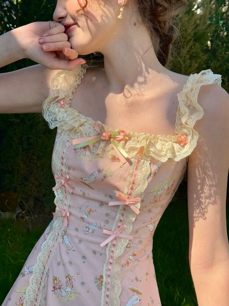 Rose Milk Picnic Dress