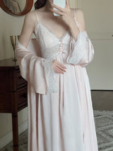 Moonlight Petal Long Nightgown Set