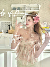 Rosy Whimsy Peplum Blouse