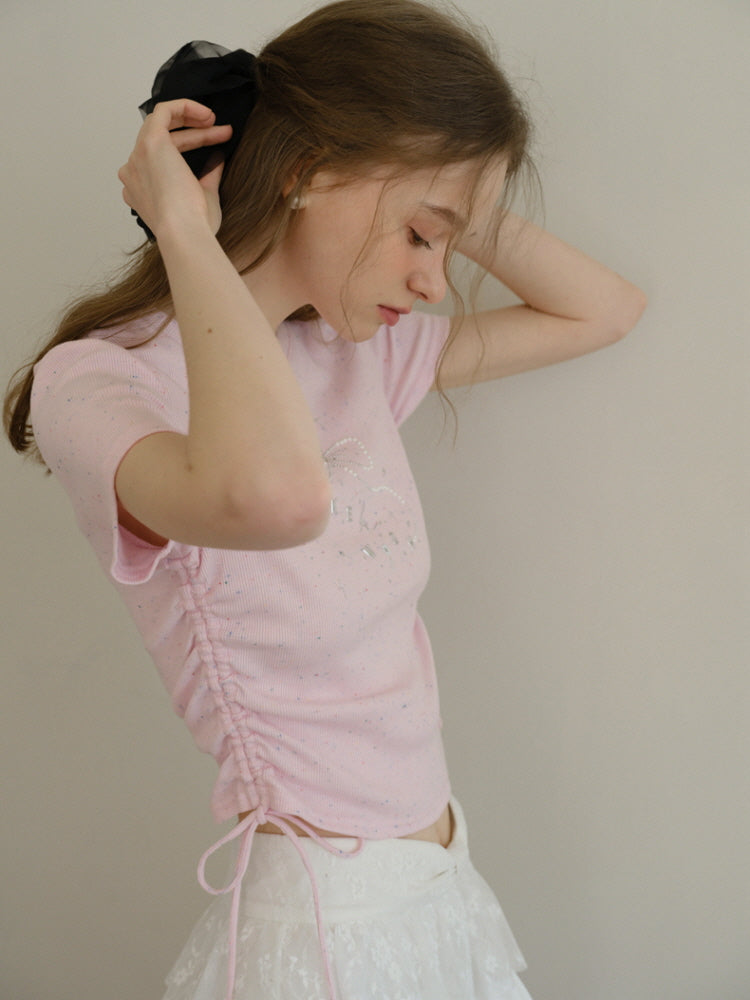 Blush Stardust Bow Tee