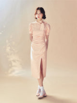 Vintage Bow Puff Sleeve Dress