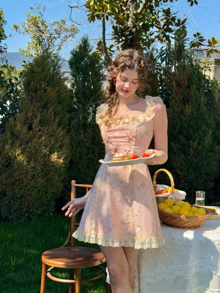 Rose Milk Picnic Dress