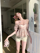 Rosy Whimsy Peplum Blouse