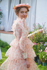 Garden Breeze Tiered Chiffon Dress