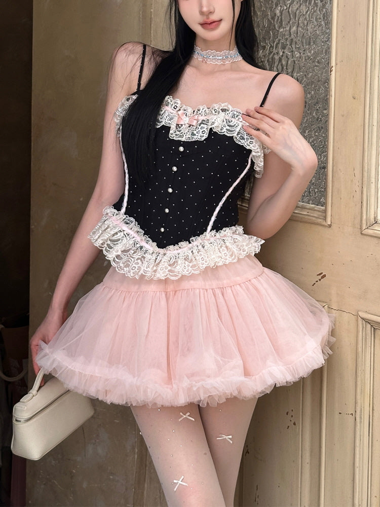 Sugar Lace Corset & Tulle Skirt Set
