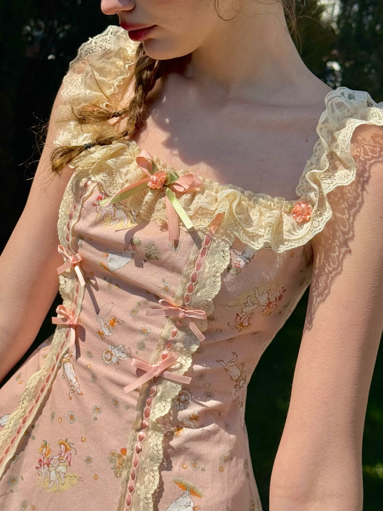 Rose Milk Picnic Dress