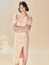 Vintage Bow Puff Sleeve Dress