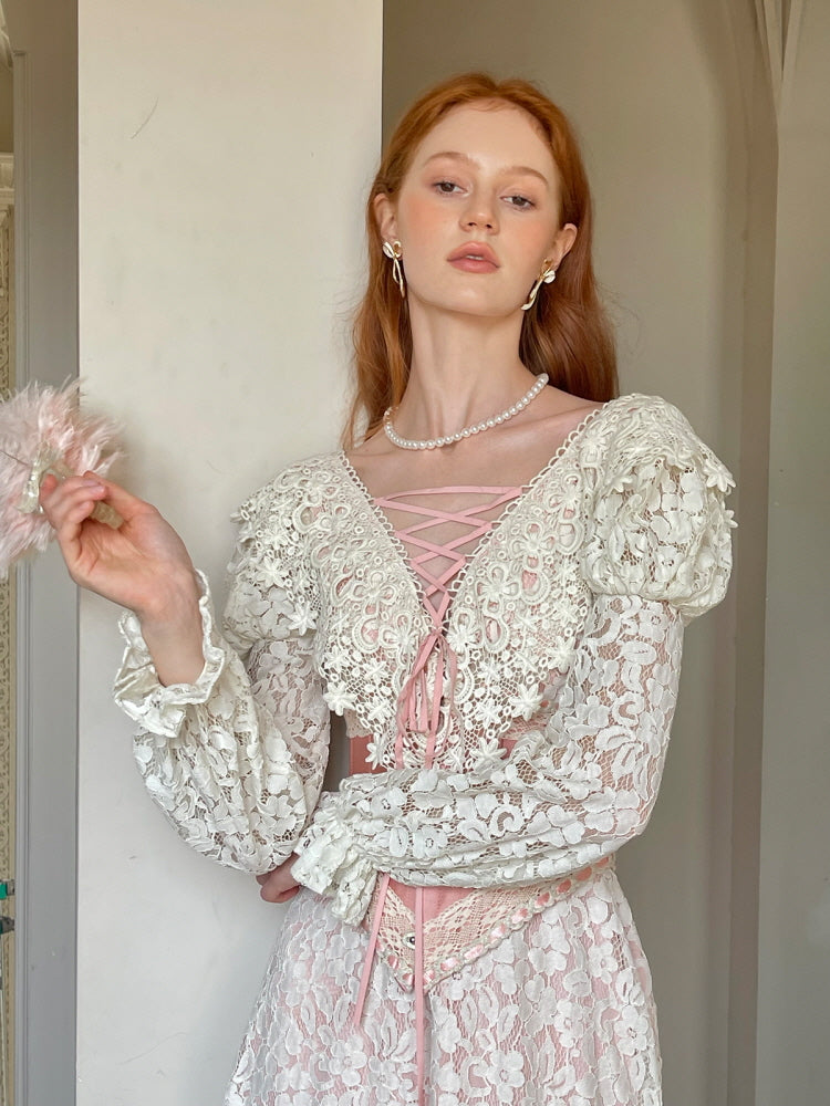 Blush Lace Waltz Dress