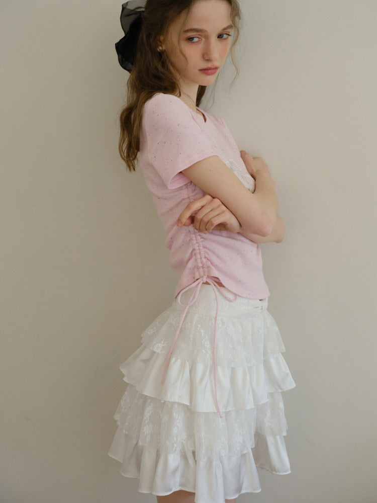 Blush Stardust Bow Tee
