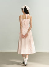 Blush Cottagecore Halter Dress