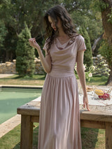 Blush Poem Draped Midi Dress