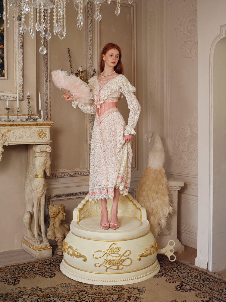 Blush Lace Waltz Dress