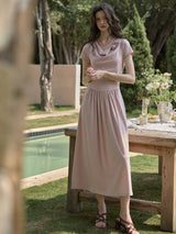Blush Poem Draped Midi Dress