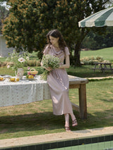 Blush Poem Draped Midi Dress