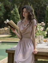 Blush Poem Draped Midi Dress