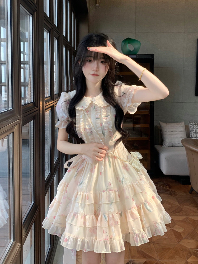 Blossom Ruffle Tea Dress