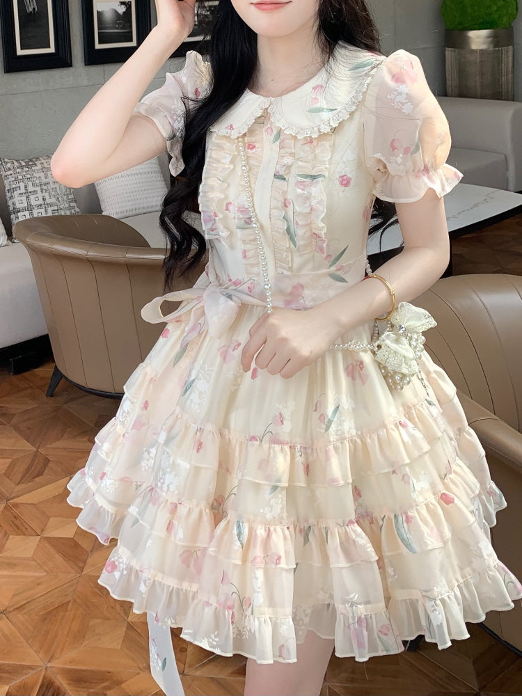 Blossom Ruffle Tea Dress