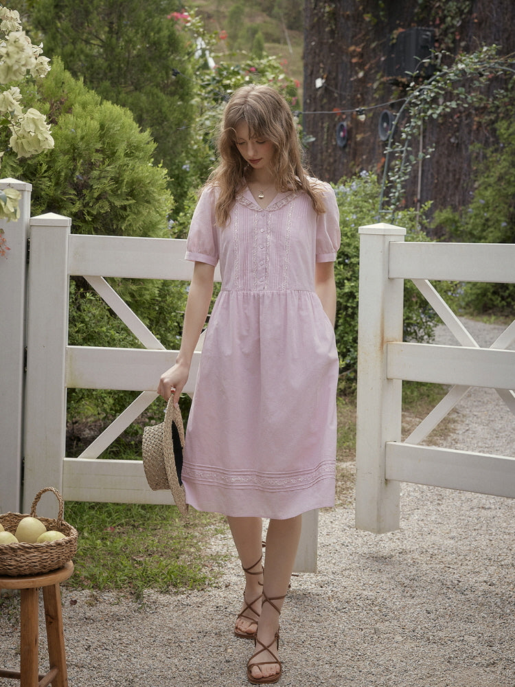 Rosy Meadow Cotton Dress
