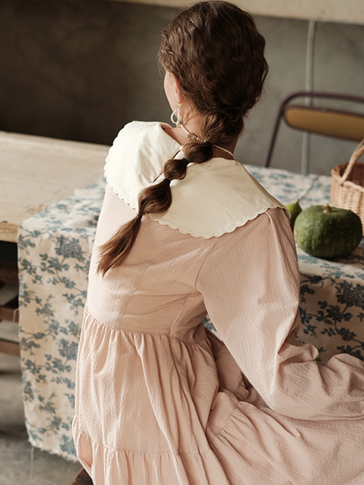 Victorian Embroidered Collar Dress