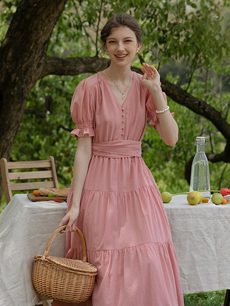 Wild Rose Tiered Cotton Dress