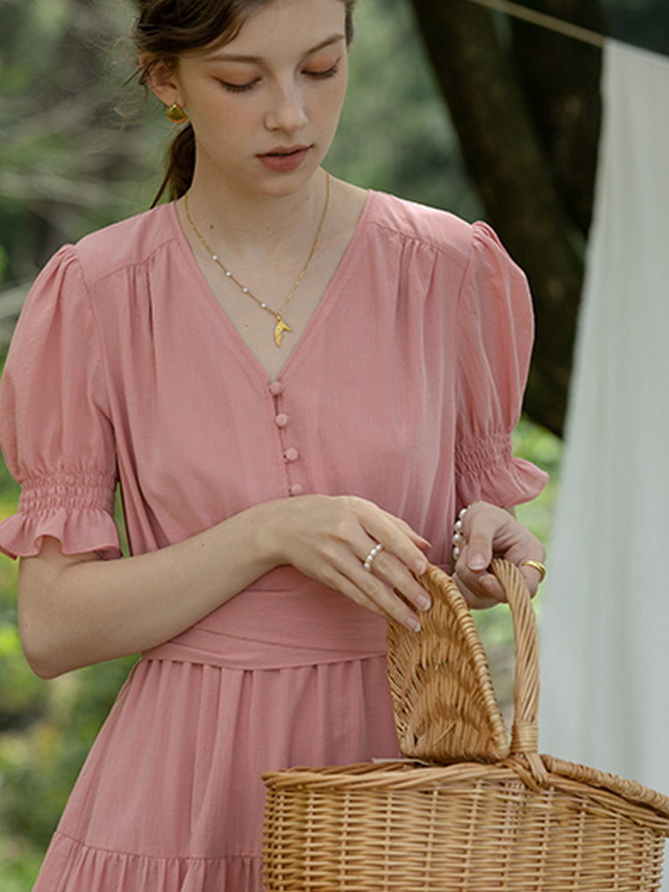 Wild Rose Tiered Cotton Dress