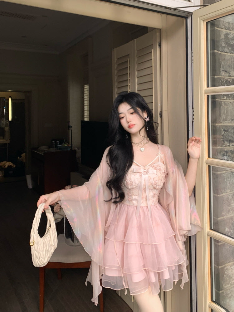 Rosy Ballet Tiered Dress