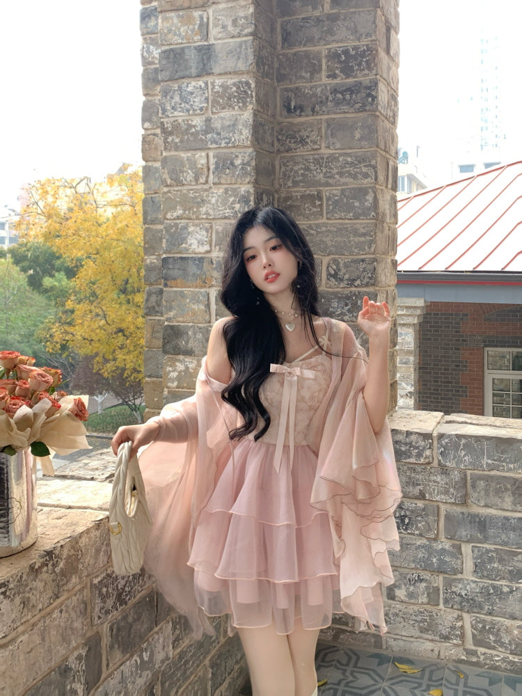 Rosy Ballet Tiered Dress