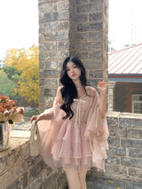 Rosy Ballet Tiered Dress