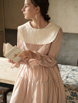 Victorian Embroidered Collar Dress