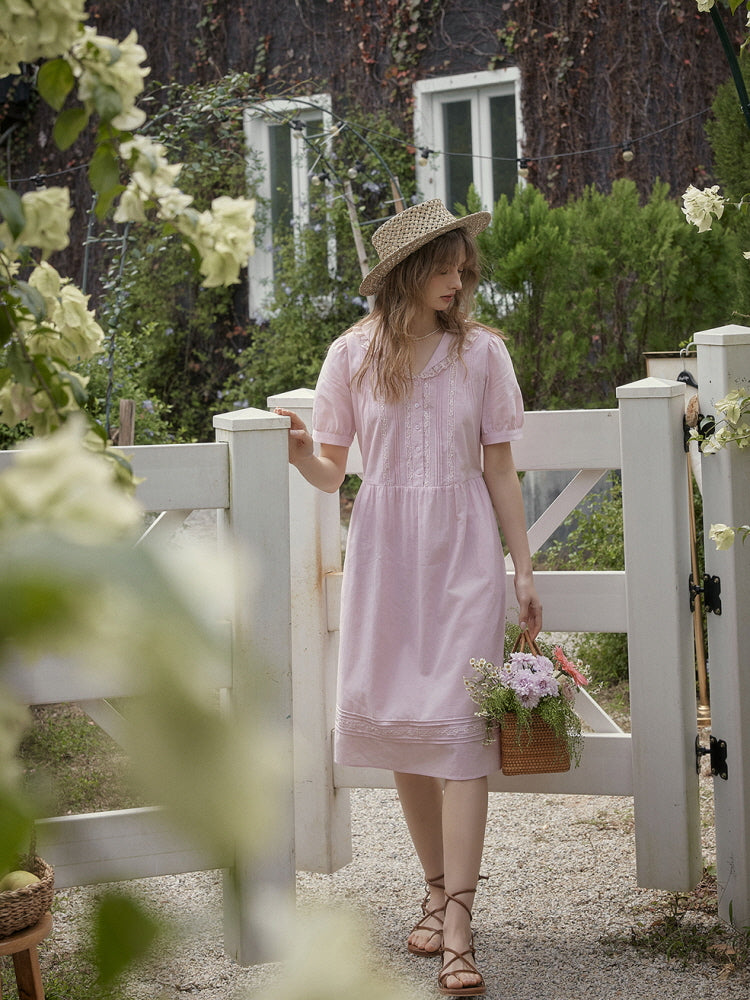 Rosy Meadow Cotton Dress