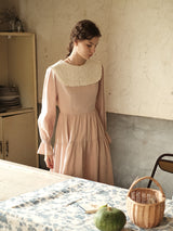 Victorian Embroidered Collar Dress