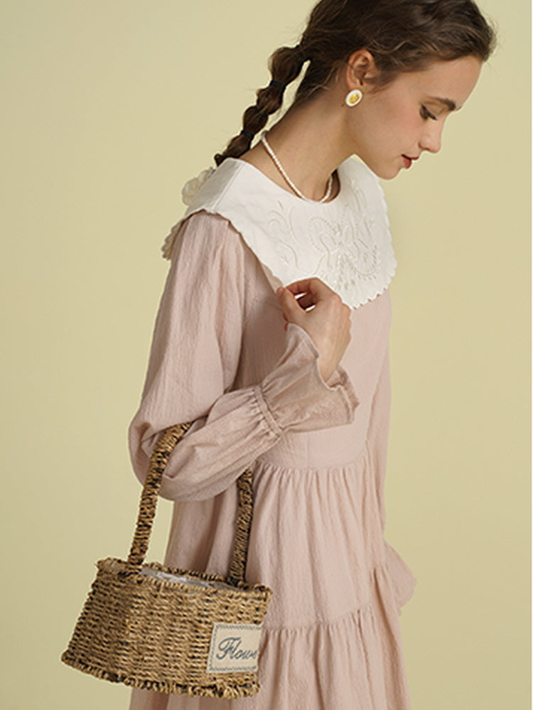 Victorian Embroidered Collar Dress