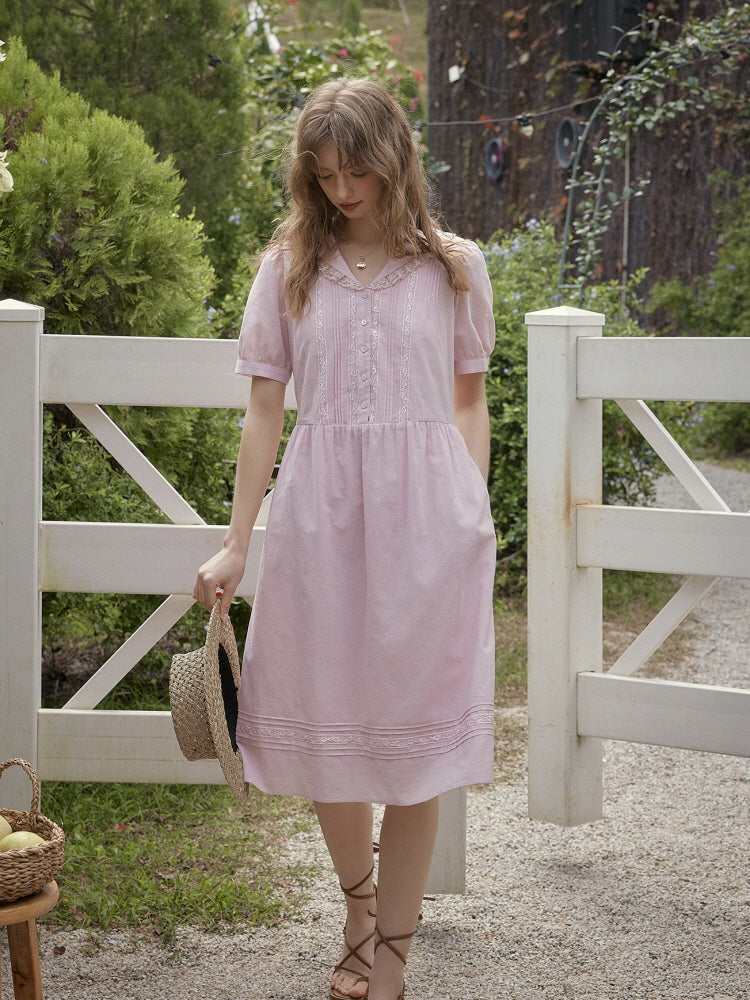 Rosy Meadow Cotton Dress