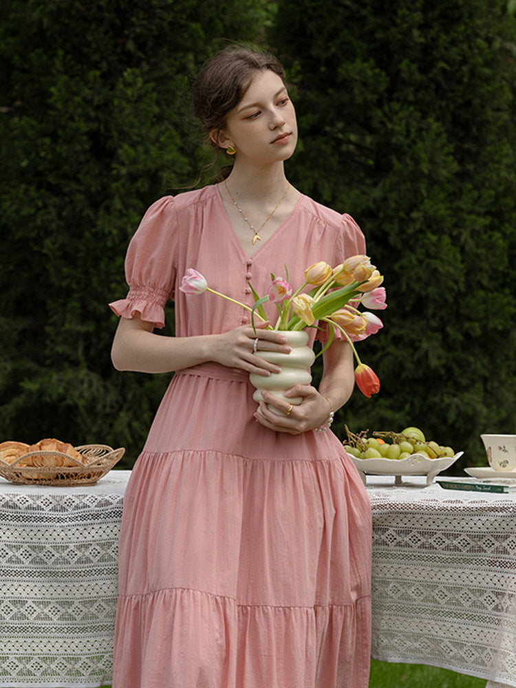 Wild Rose Tiered Cotton Dress