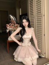 Romantic Swan Corset Two-Piece Set