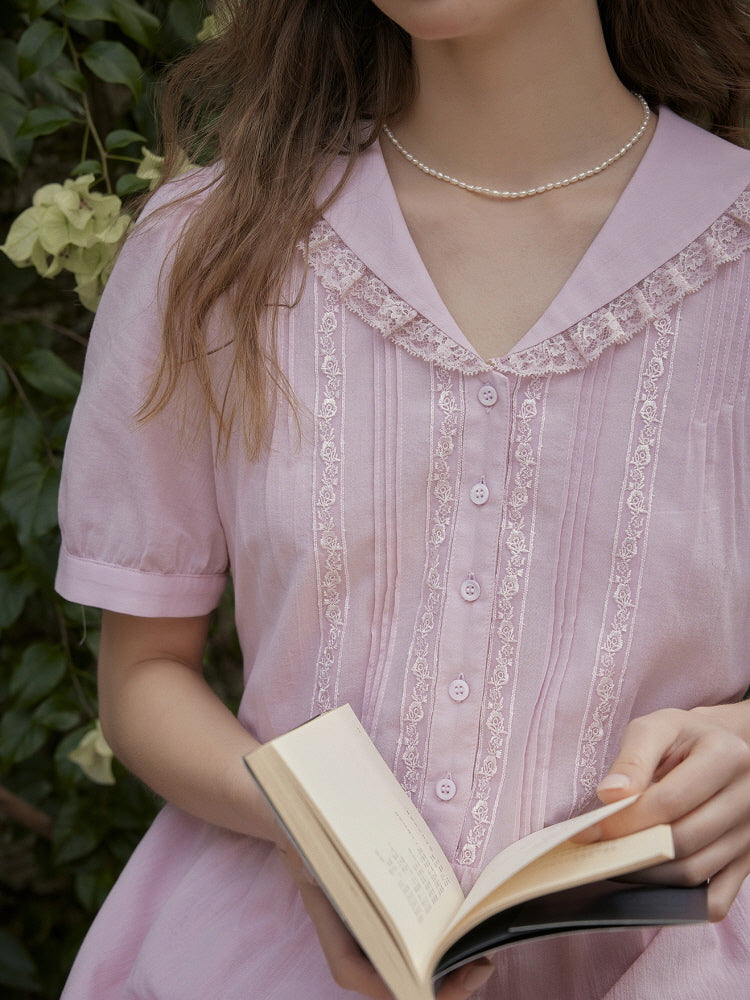 Rosy Meadow Cotton Dress