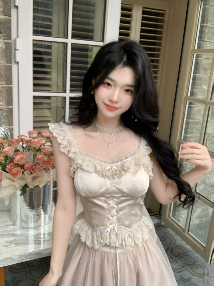 Romantic Swan Corset Two-Piece Set