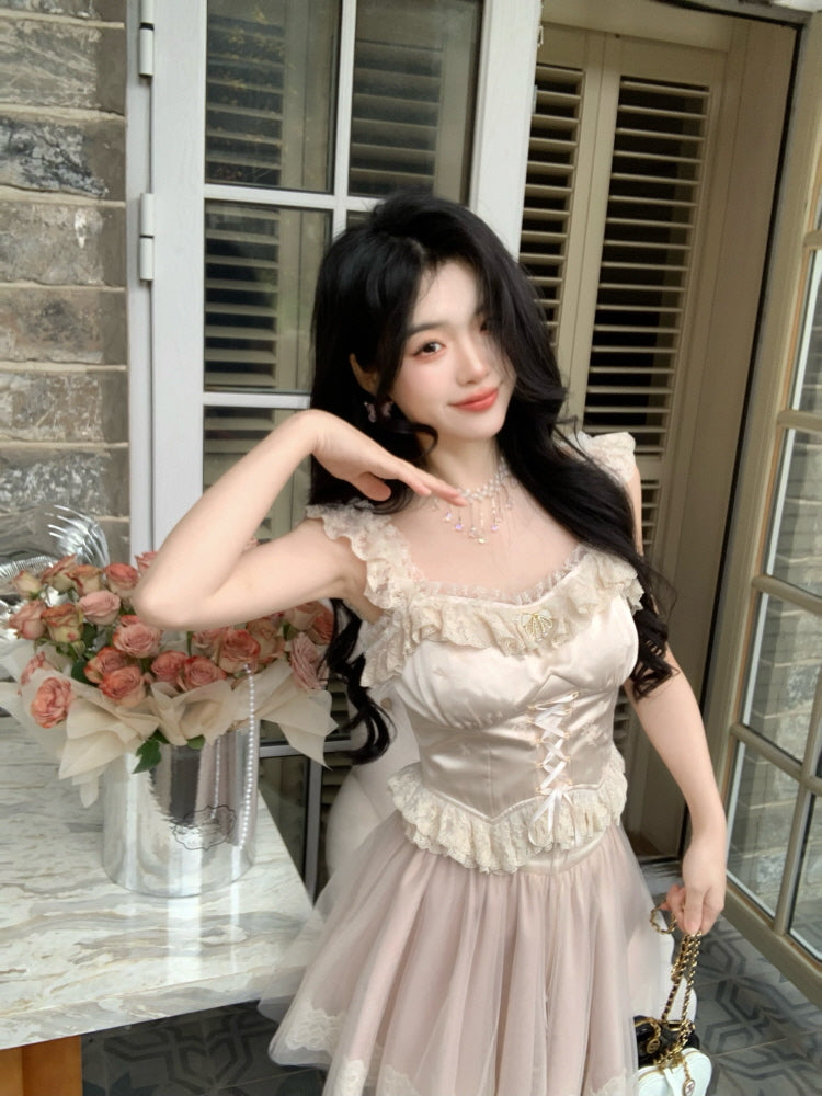 Romantic Swan Corset Two-Piece Set