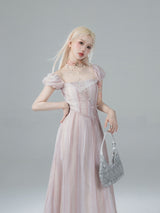 Ethereal Pearl Lace Dress
