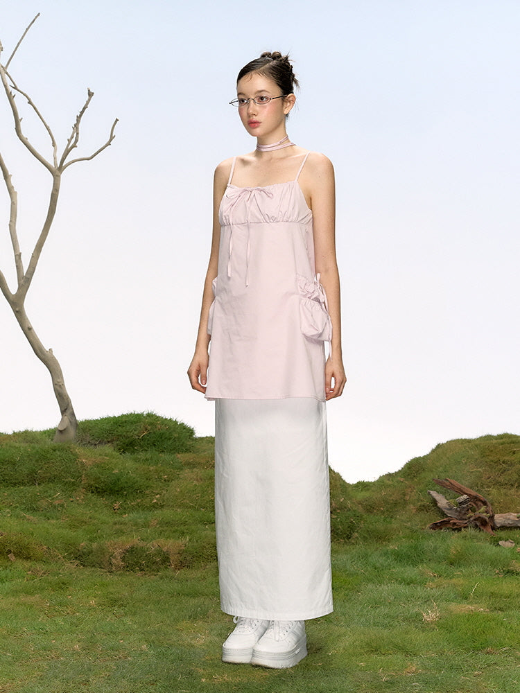 Ribbon Pocket Bustier Dress