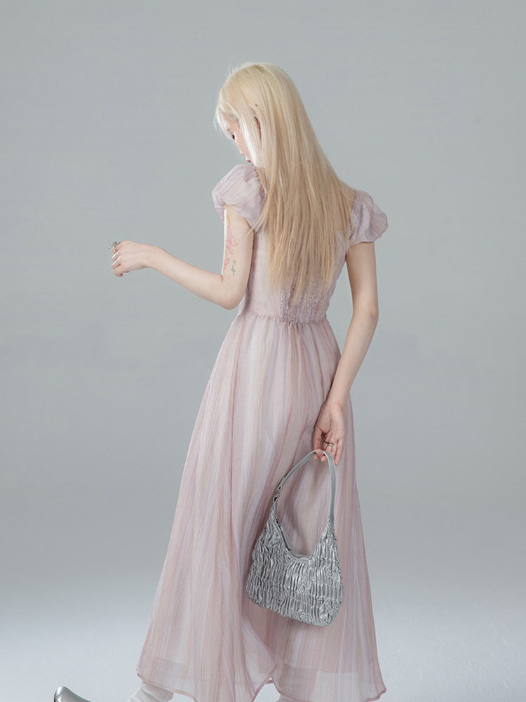 Ethereal Pearl Lace Dress