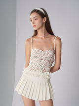 Floral Lace-Up Corset Top