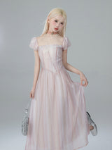 Ethereal Pearl Lace Dress