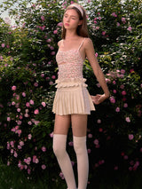 Floral Lace-Up Corset Top