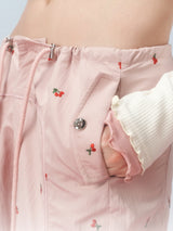 Cherry Blossom Embroidered Cargo Pants