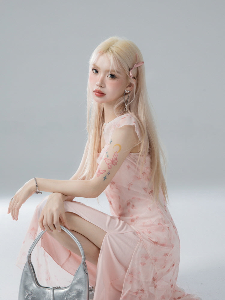 Ethereal Blossom Layered Dress Set