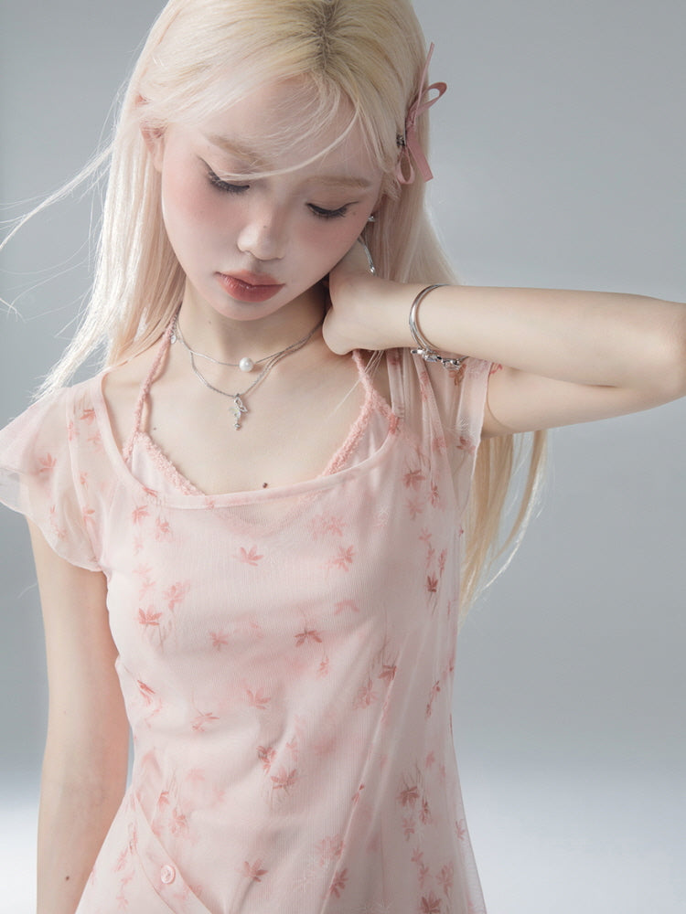 Ethereal Blossom Layered Dress Set